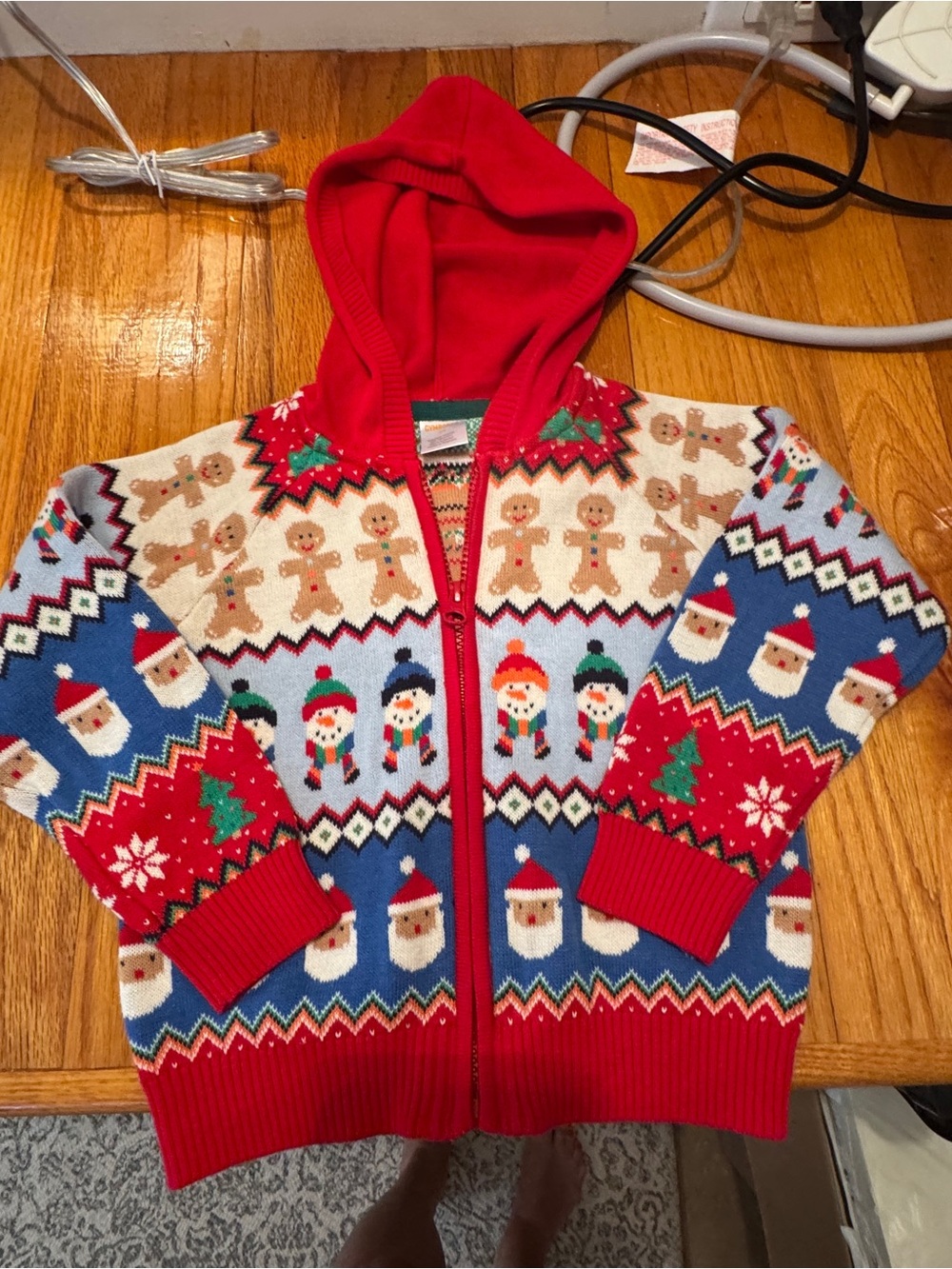 Gymboree Vintage Holiday Fair Isle Zip Up Hoodie Sweater 2T Christmas